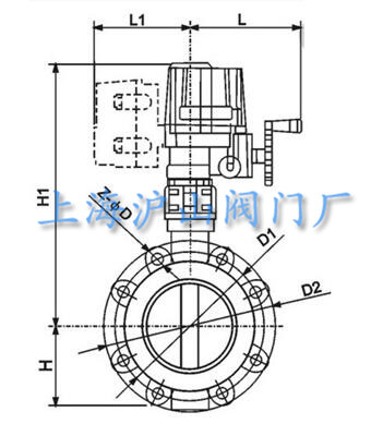 防爆電動硬密封蝶閥結(jié)構(gòu)圖